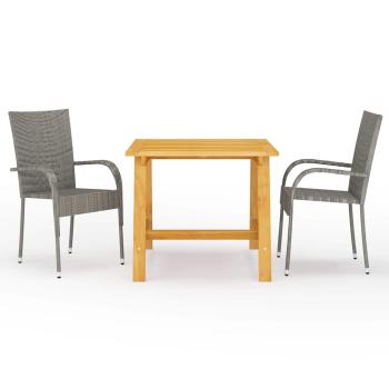 ARDEBO.de - 3-tlg. Garten-Essgruppe Grau