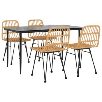 5-tlg. Garten-Essgruppe Poly Rattan