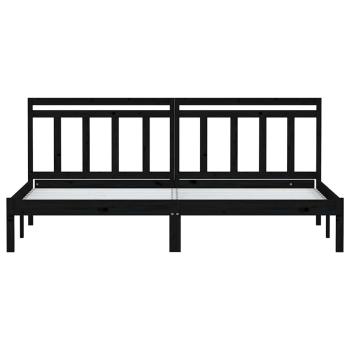 Massivholzbett Schwarz Kiefer 200x200 cm