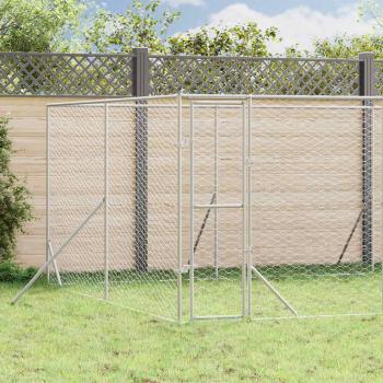 ARDEBO.de - Outdoor-Hundezwinger Silbern 8x4x2 m Verzinkter Stahl