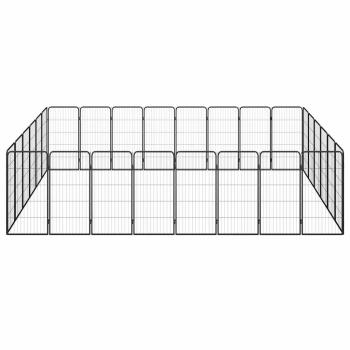 28-tlg. Hundelaufstall Schwarz 50x100cm Stahl Pulverbeschichtet