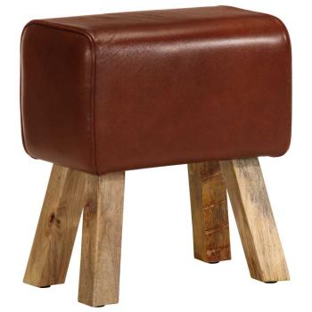 ARDEBO.de - Sitzbank Turnbock-Design 38 cm Braun Echtleder Massivholz Mango