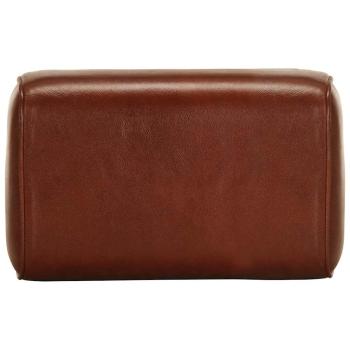 Sitzbank Turnbock-Design 38 cm Braun Echtleder Massivholz Mango
