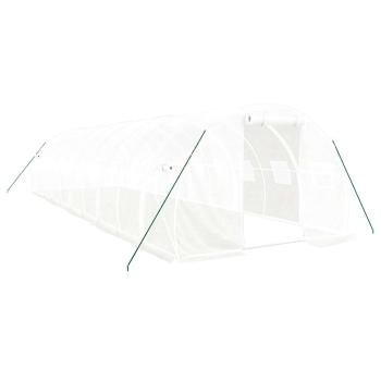 Gewächshaus mit Stahlrahmen Weiß 30 m² 10x3x2 m