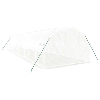 Gewächshaus mit Stahlrahmen Weiß 30 m² 10x3x2 m