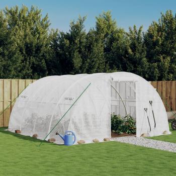 ARDEBO.de - Gewächshaus mit Stahlrahmen Weiß 16 m² 4x4x2 m