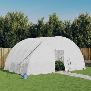 ARDEBO.de - Gewächshaus mit Stahlrahmen Weiß 24 m² 6x4x2,85 m