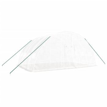 Gewächshaus mit Stahlrahmen Weiß 24 m² 6x4x2,85 m