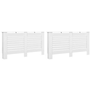 Heizkörperverkleidungen 2 Stk. Weiß 152 x 19 x 81,5 cm MDF