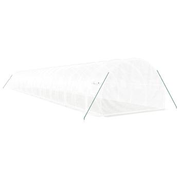 Gewächshaus mit Stahlrahmen Weiß 60 m² 20x3x2 m