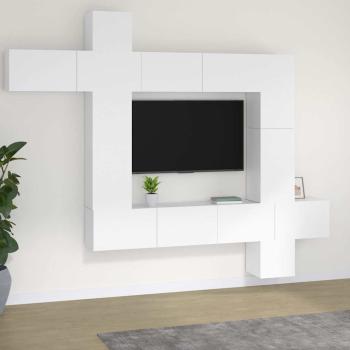 ARDEBO.de - 9-tlg. TV-Schrank-Set Weiß Holzwerkstoff