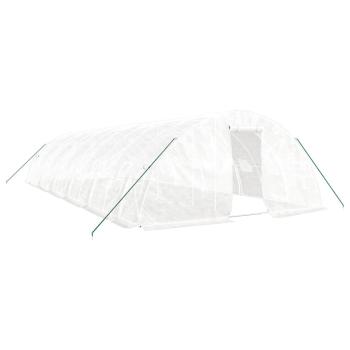 Gewächshaus mit Stahlrahmen Weiß 60 m² 12x5x2,3 m