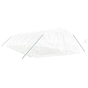 Gewächshaus mit Stahlrahmen Weiß 60 m² 12x5x2,3 m