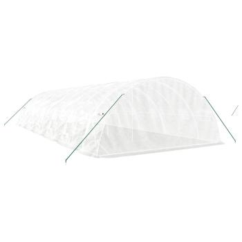 Gewächshaus mit Stahlrahmen Weiß 60 m² 12x5x2,3 m