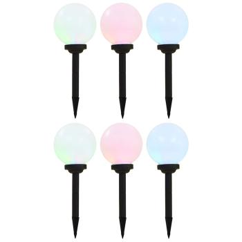 ARDEBO.de - Außen-Solarlampen 6 Stk. LED Kugel 20 cm RGB
