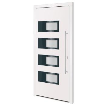 Haustür Weiß 100x210 cm Aluminium und PVC