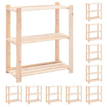 ARDEBO.de - Lagerregale 3 B?den 10 Stk. 80x38x90cm Massivholz Kiefer 150kg