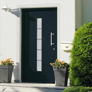 ARDEBO.de - Haustür Aluminium und PVC Anthrazit 110x210 cm