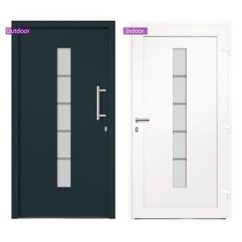 Haustür Aluminium und PVC Anthrazit 110x210 cm