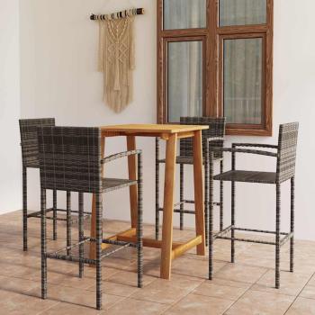 ARDEBO.de - 5-tlg. Gartenbar-Set Grau
