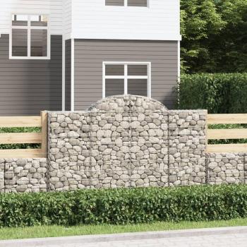 ARDEBO.de - Gabionen mit Hochbogen 14Stk. 200x30x120/140cm Verzinktes Eisen