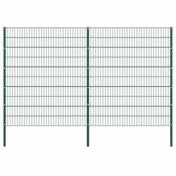 ARDEBO.de - Zaunelement mit Pfosten Eisen 349 x 200 cm Grün