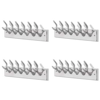 Garderobenleisten 4 Stk. Silbern Aluminium