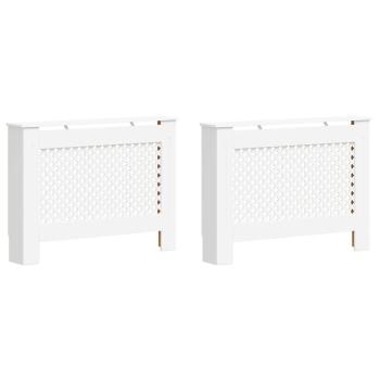 Heizkörperverkleidungen 2 Stk. Weiß 112×19×81,5 cm MDF