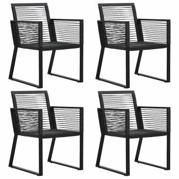 5-tlg. Garten-Essgruppe PVC Rattan Schwarz