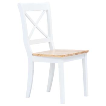 Esszimmerst?hle 4 Stk Wei? Helles Holz Massivholz Kautschukbaum