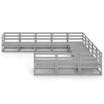 11-tlg. Garten-Lounge-Set Massivholz Kiefer