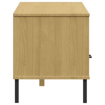 TV-Schrank OSLO mit Metallbeinen Braun Massivholz Kiefer