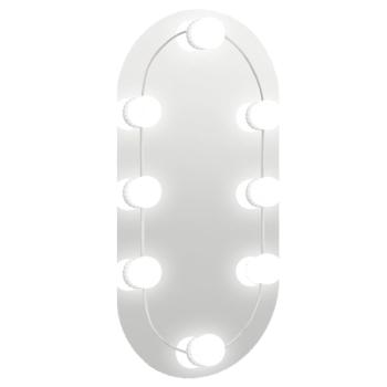 Spiegel mit LED-Leuchten 40x20 cm Glas Oval