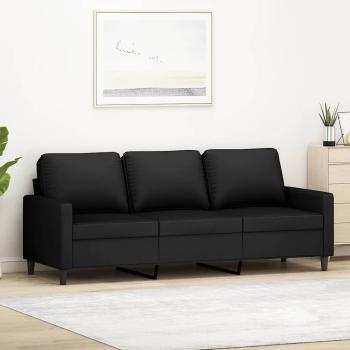 ARDEBO.de - 3-Sitzer-Sofa Schwarz 180 cm Samt