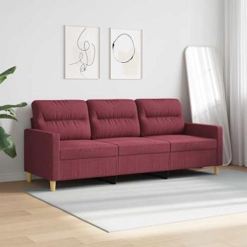 3-Sitzer-Sofa Weinrot 180 cm Stoff