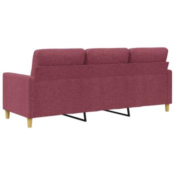 3-Sitzer-Sofa Weinrot 180 cm Stoff