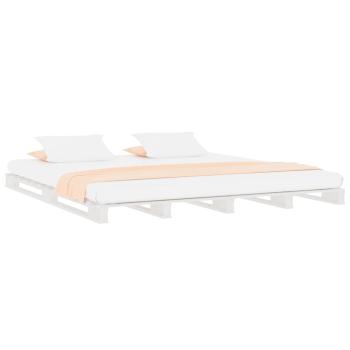 Palettenbett Weiß 180x200 cm Massivholz