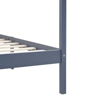 Himmelbett-Gestell Grau Massivholz Kiefer 100 x 200 cm