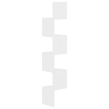 Wand-Eckregal Hochglanz-Wei? 19x19x123 cm Holzwerkstoff