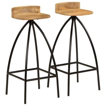ARDEBO.de - Barhocker 2 Stk. Massivholz Mango