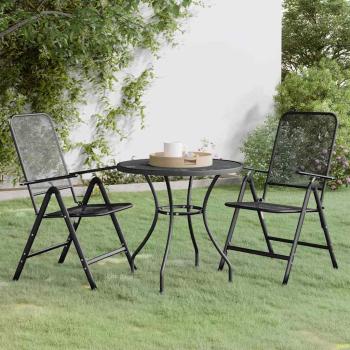 ARDEBO.de - 3-tlg. Garten-Essgruppe Streckmetall Anthrazit