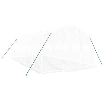 Gewächshaus mit Stahlrahmen Weiß 18 m² 6x3x2 m