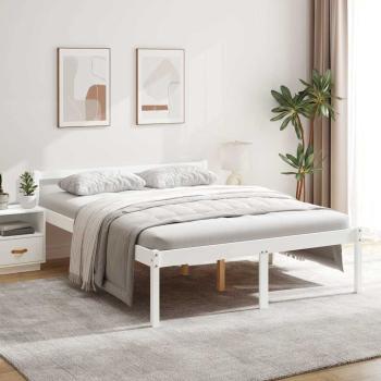 ARDEBO.de - Seniorenbett Weiß 160x200 cm Massivholz Kiefer