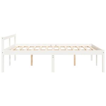 Seniorenbett Weiß 160x200 cm Massivholz Kiefer