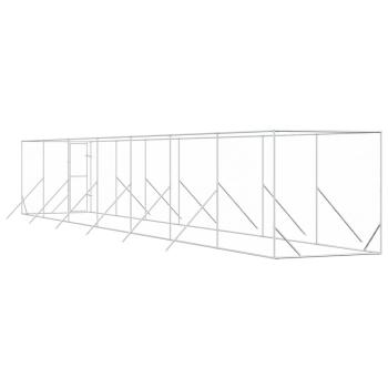 Outdoor-Hundezwinger Silbern 2x14x2 m Verzinkter Stahl
