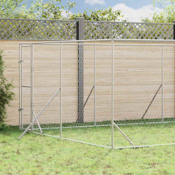 ARDEBO.de - Outdoor-Hundezwinger Silbern 4x8x2 m Verzinkter Stahl