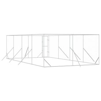 Outdoor-Hundezwinger Silbern 4x8x2 m Verzinkter Stahl