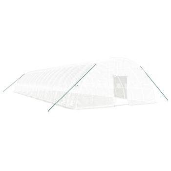 Gewächshaus mit Stahlrahmen Weiß 108 m² 18x6x2,85 m