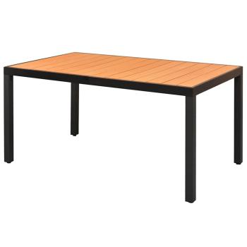 5-tlg. Garten-Essgruppe PVC Rattan Schwarz und Braun