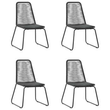 5-tlg. Garten-Essgruppe PVC Rattan Schwarz und Braun